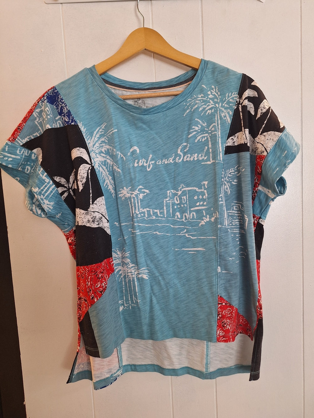 Kids Surf & Sand Patchwork Graphic Tee - Blue